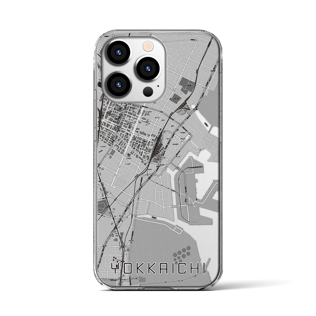 【四日市(三重県)】地図柄iPhoneケース(クリアタイプ)