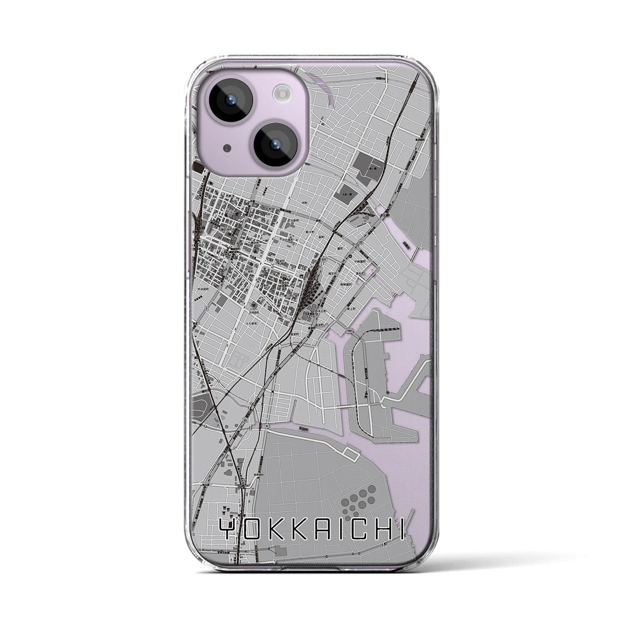 【四日市(三重県)】地図柄iPhoneケース(クリアタイプ)