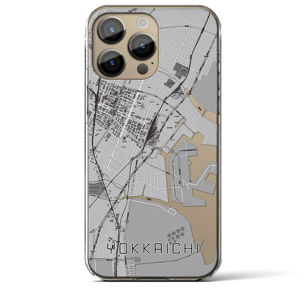 【四日市(三重県)】地図柄iPhoneケース(クリアタイプ)