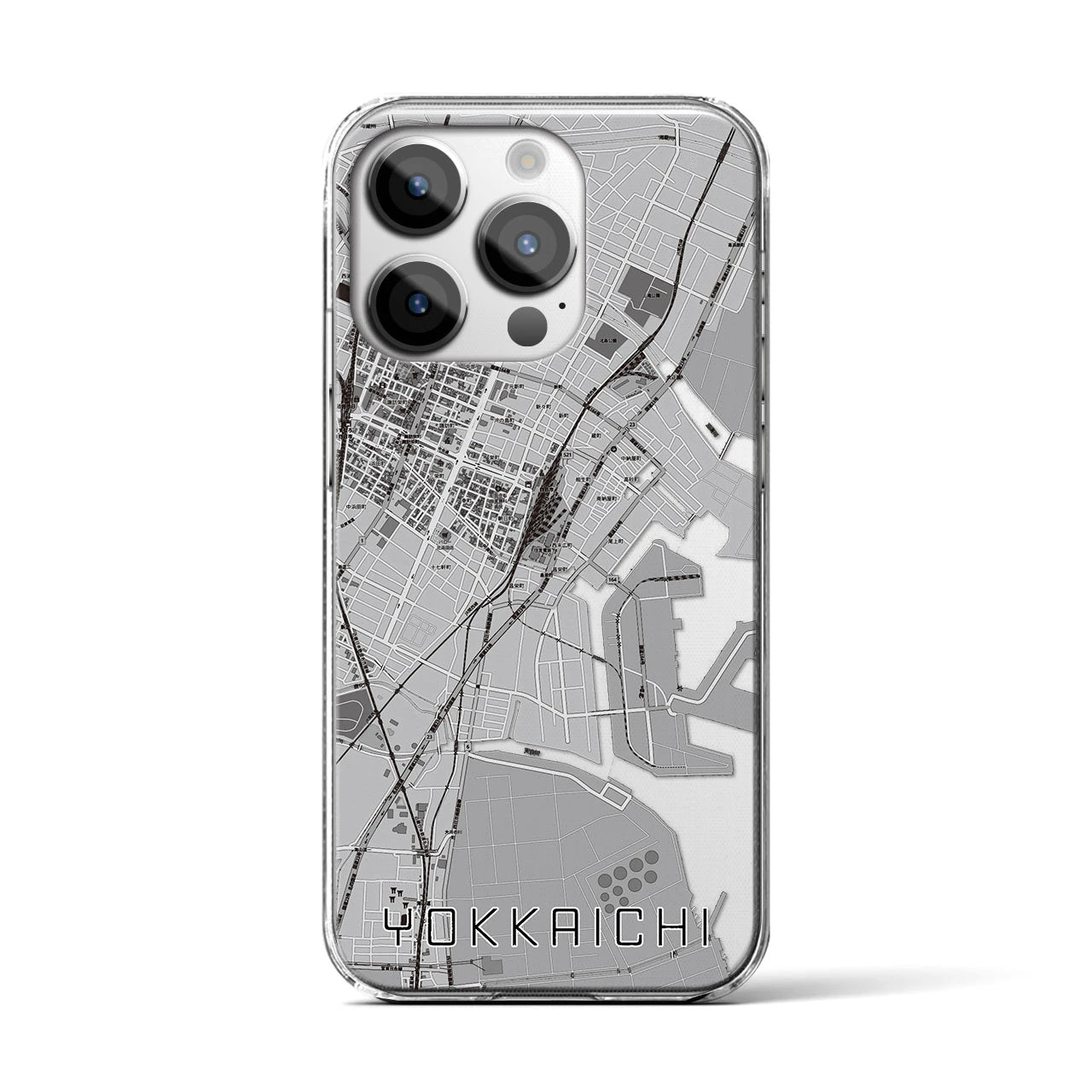 【四日市(三重県)】地図柄iPhoneケース(クリアタイプ)