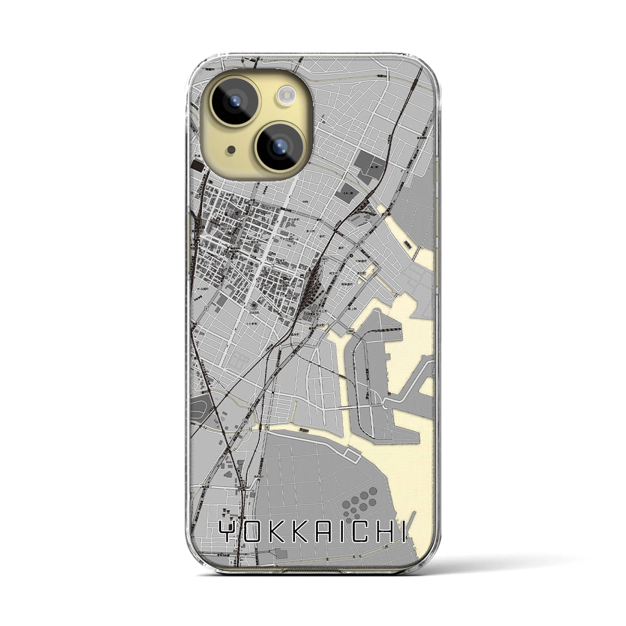 【四日市(三重県)】地図柄iPhoneケース(クリアタイプ)