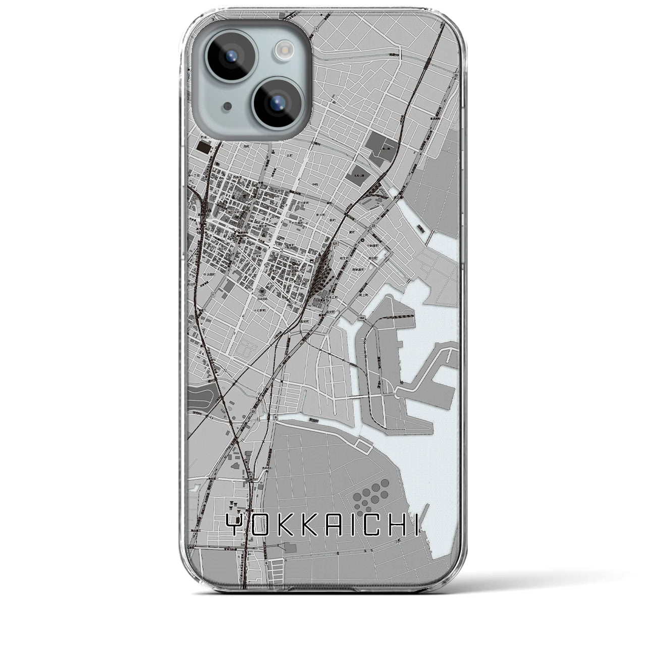 【四日市(三重県)】地図柄iPhoneケース(クリアタイプ)