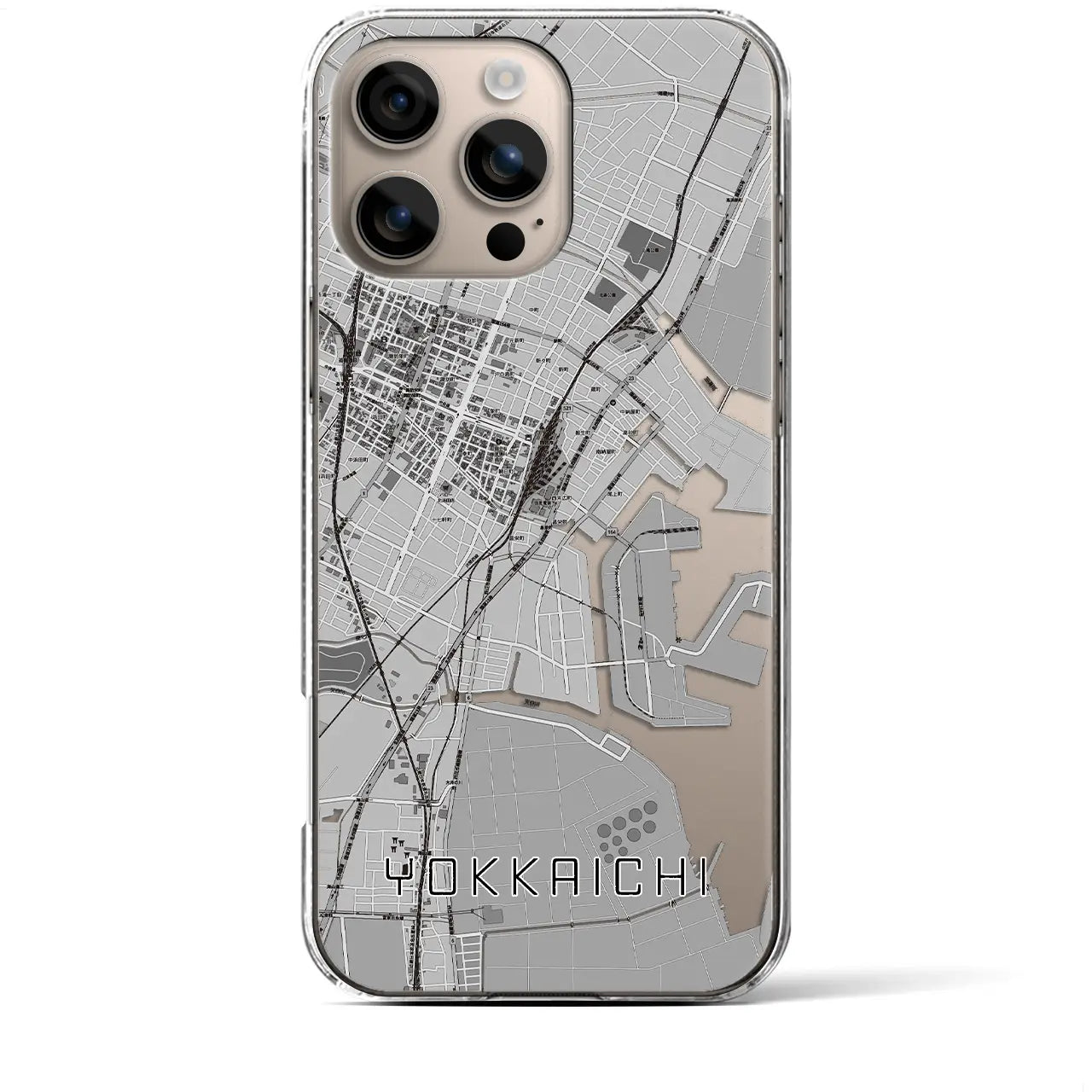 【四日市(三重県)】地図柄iPhoneケース(クリアタイプ)