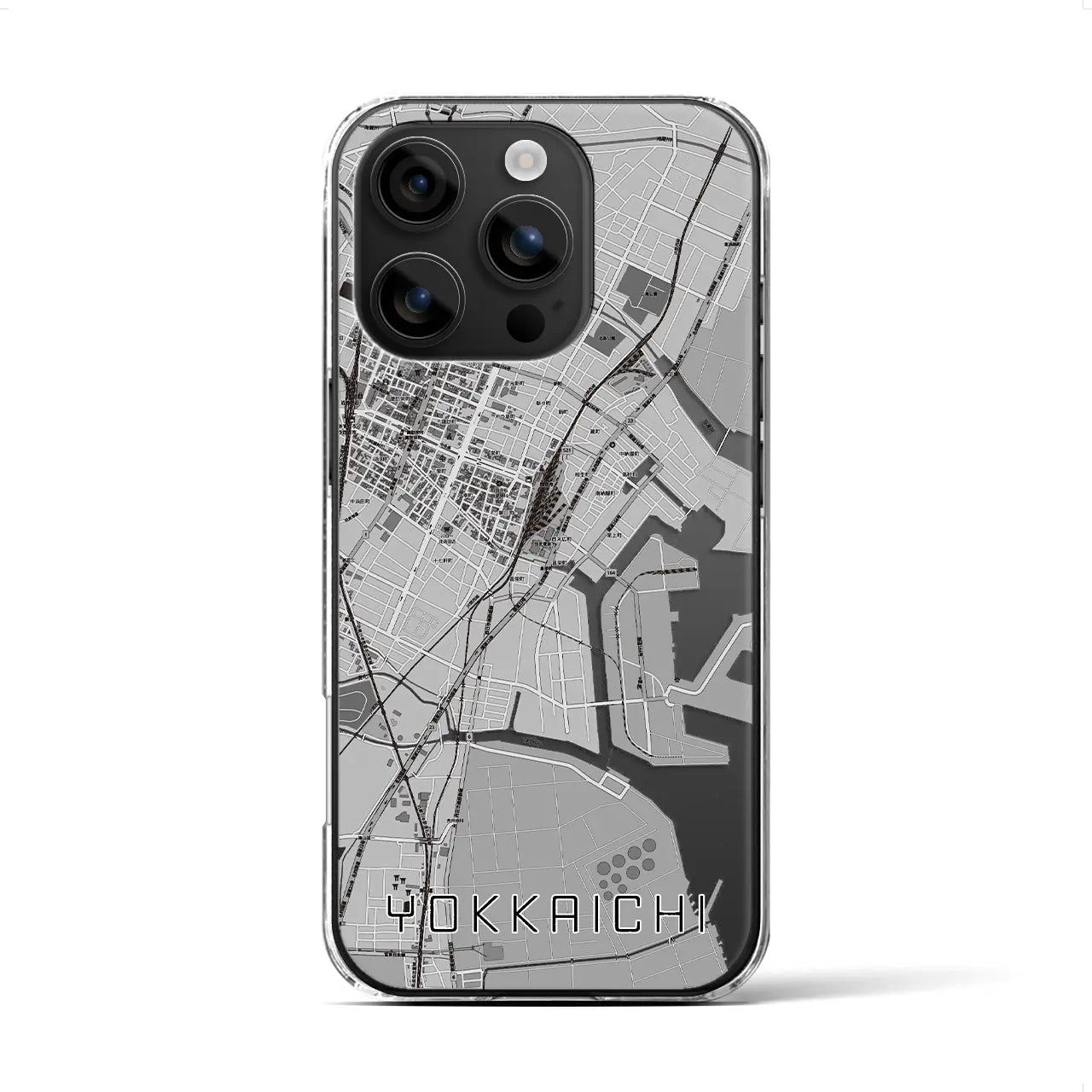 【四日市(三重県)】地図柄iPhoneケース(クリアタイプ)