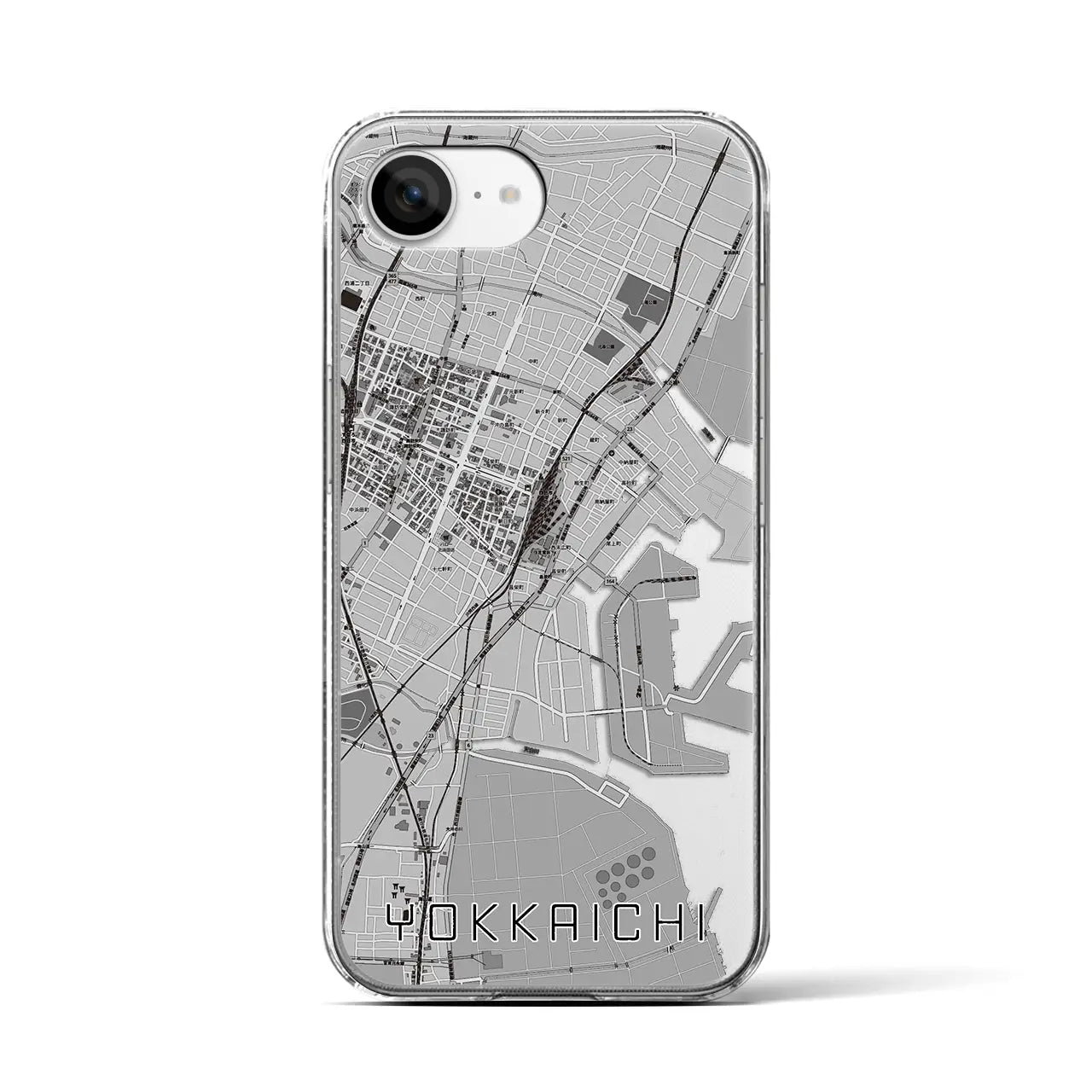 【四日市(三重県)】地図柄iPhoneケース(クリアタイプ)