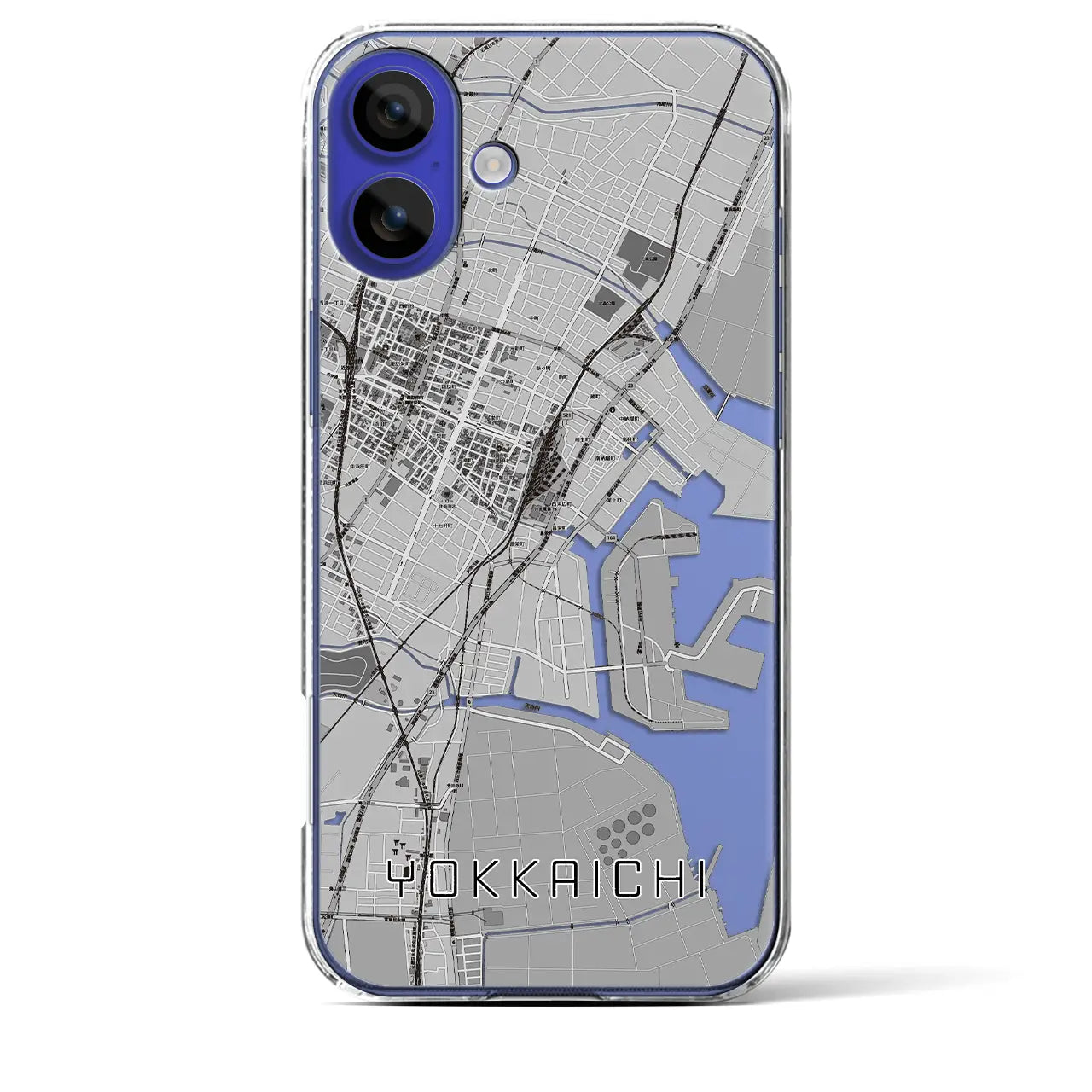 【四日市(三重県)】地図柄iPhoneケース(クリアタイプ)