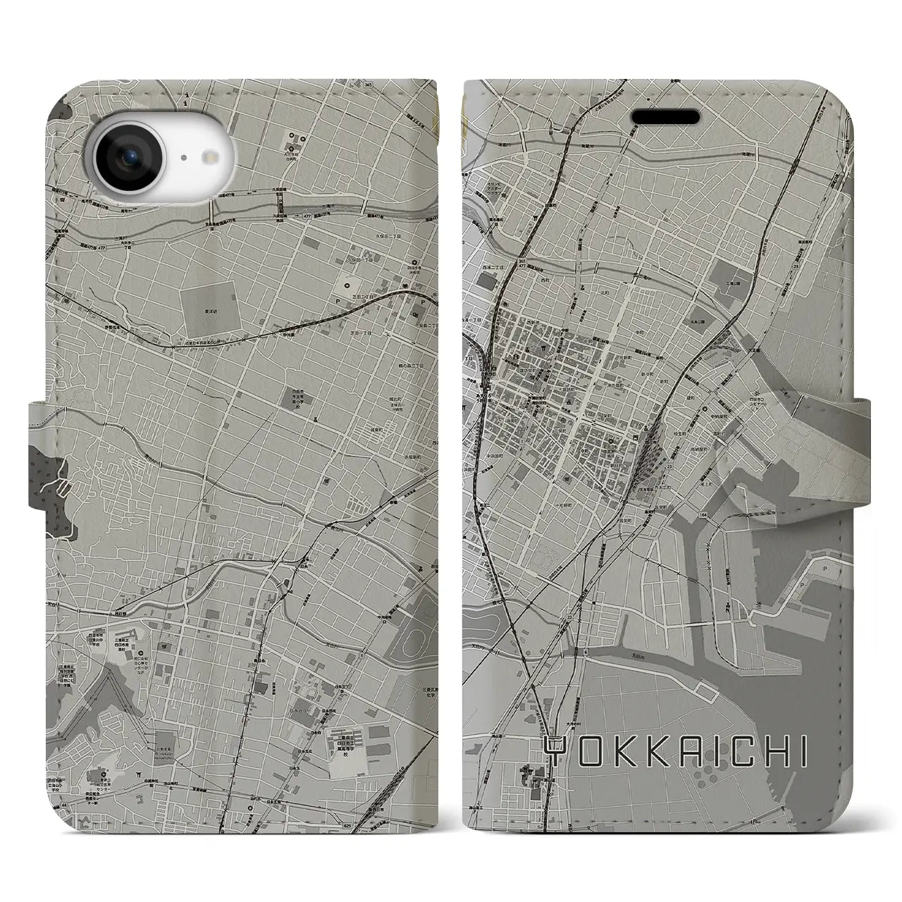 【四日市(三重県)】地図柄iPhoneケース(手帳タイプ)