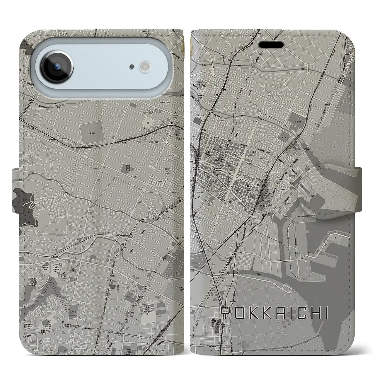 【四日市(三重県)】地図柄iPhoneケース(手帳タイプ)