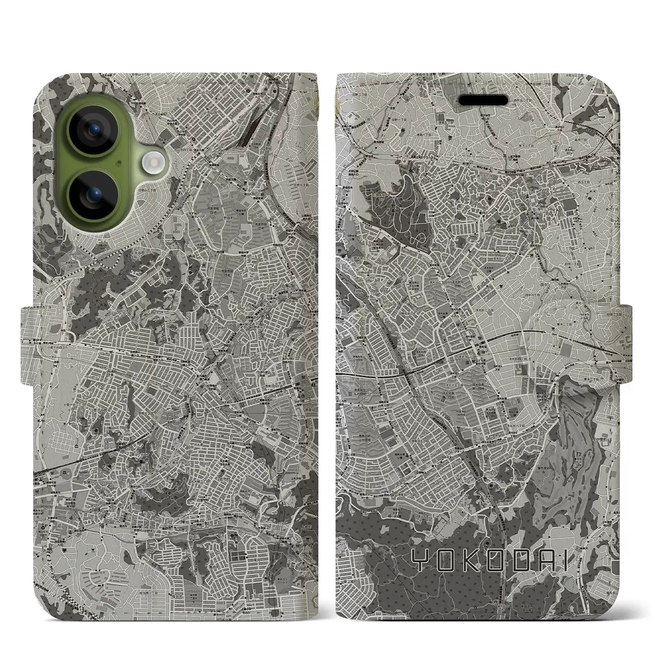 【洋光台(神奈川県)】地図柄iPhoneケース(手帳タイプ)