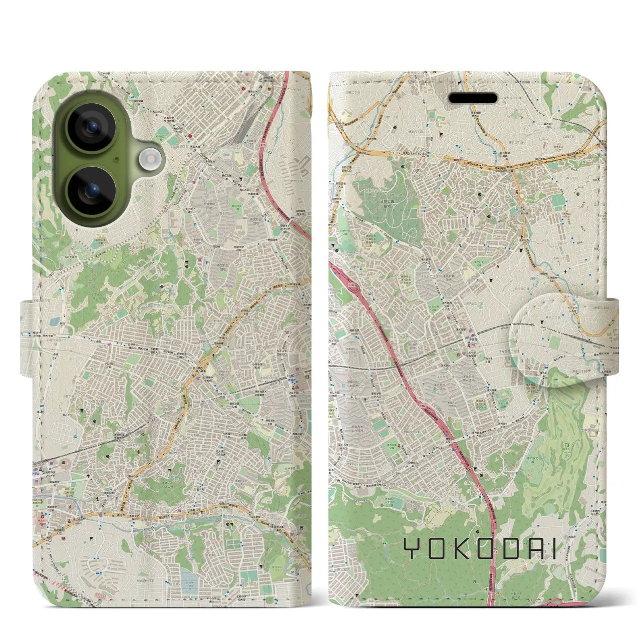 【洋光台(神奈川県)】地図柄iPhoneケース(手帳タイプ)