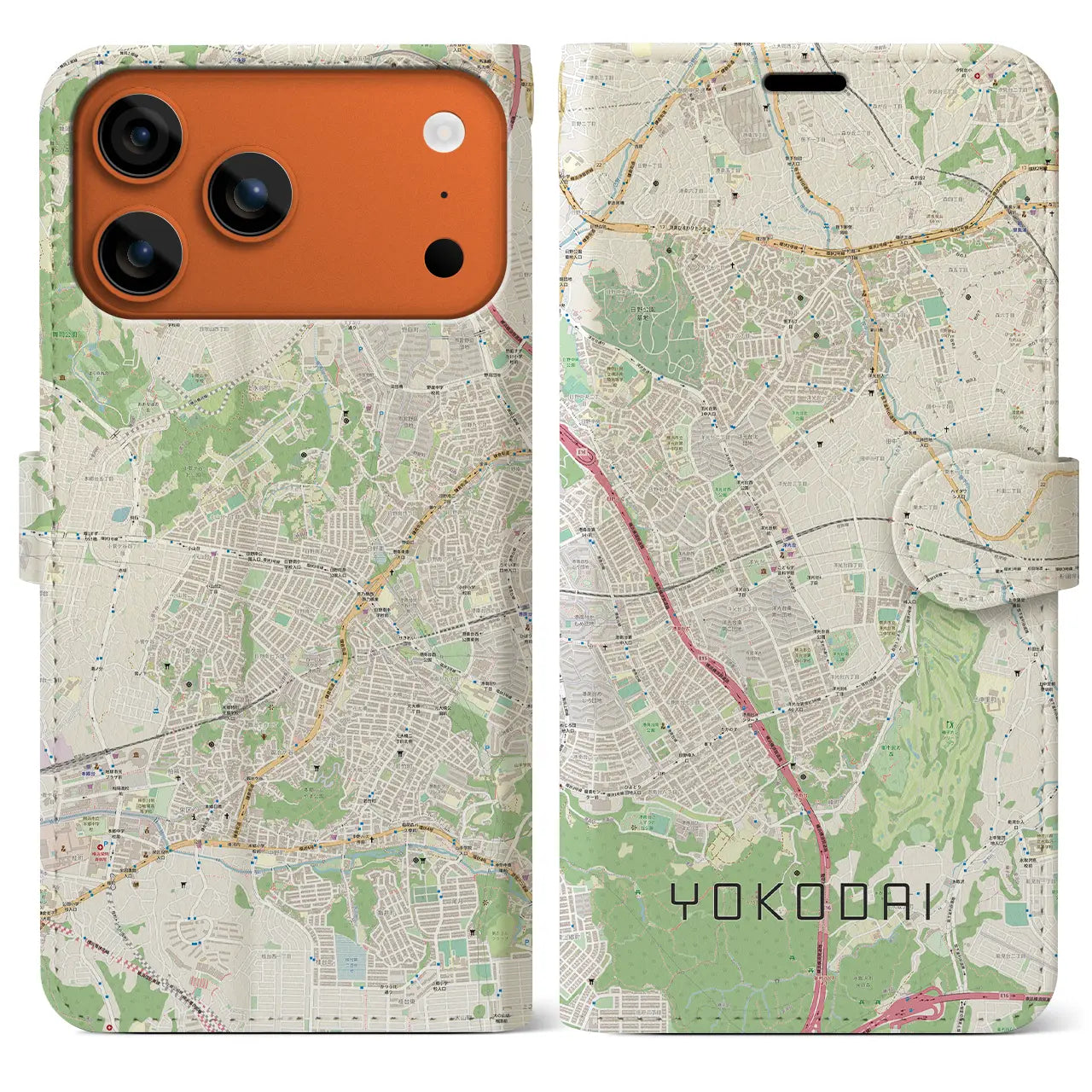 【洋光台(神奈川県)】地図柄iPhoneケース(手帳タイプ)