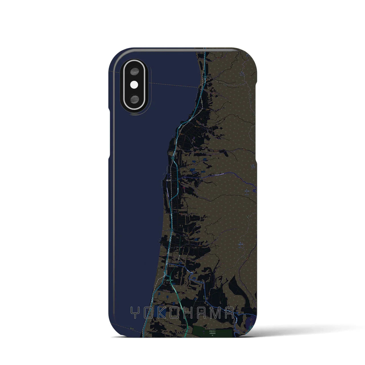 【横浜(青森県)】地図柄iPhoneケース(バックカバータイプ)