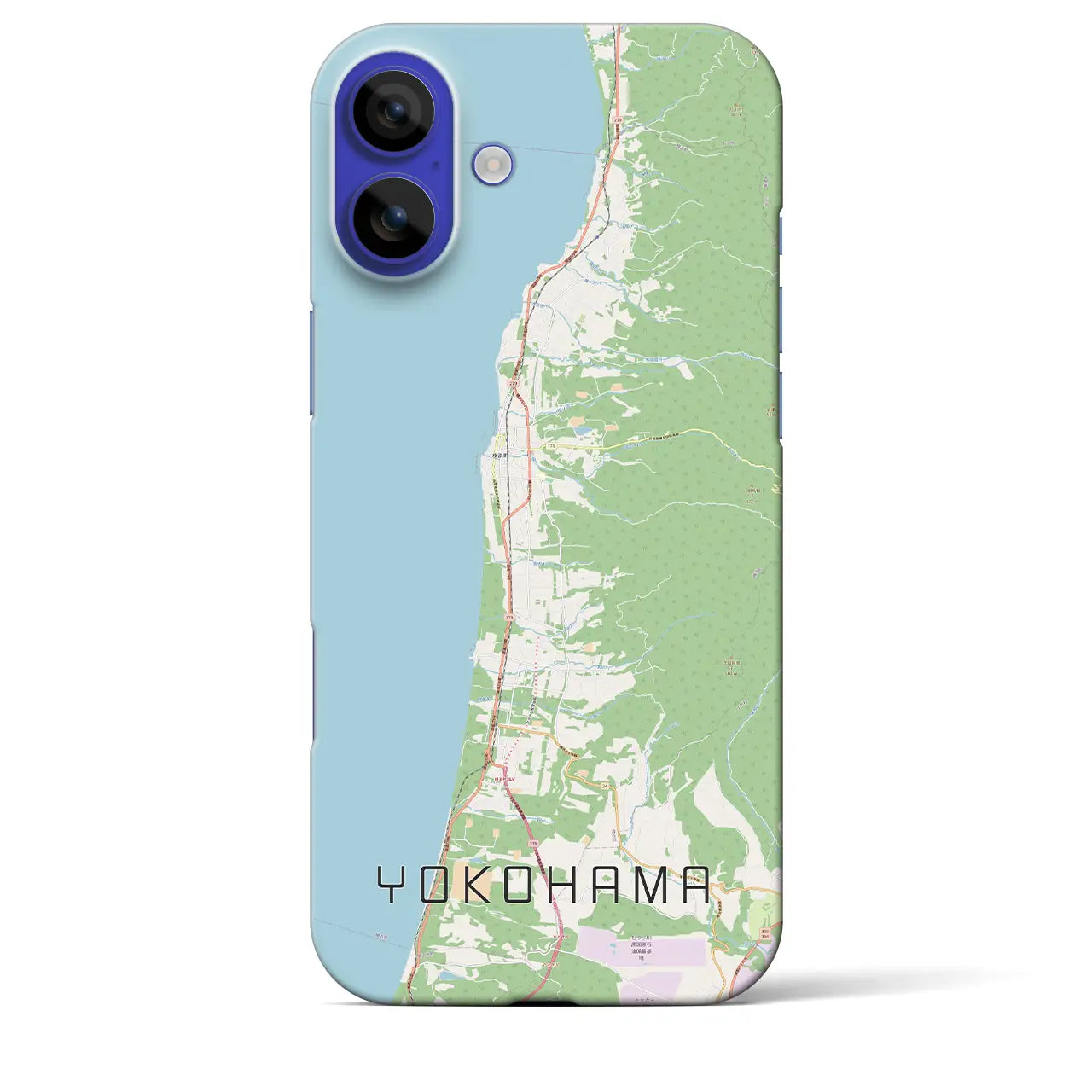 【横浜(青森県)】地図柄iPhoneケース(バックカバータイプ)