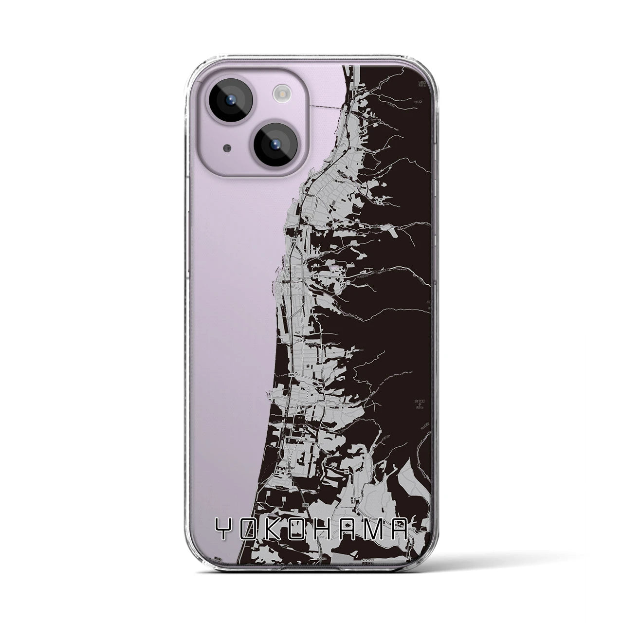 【横浜(青森県)】地図柄iPhoneケース(クリアタイプ)