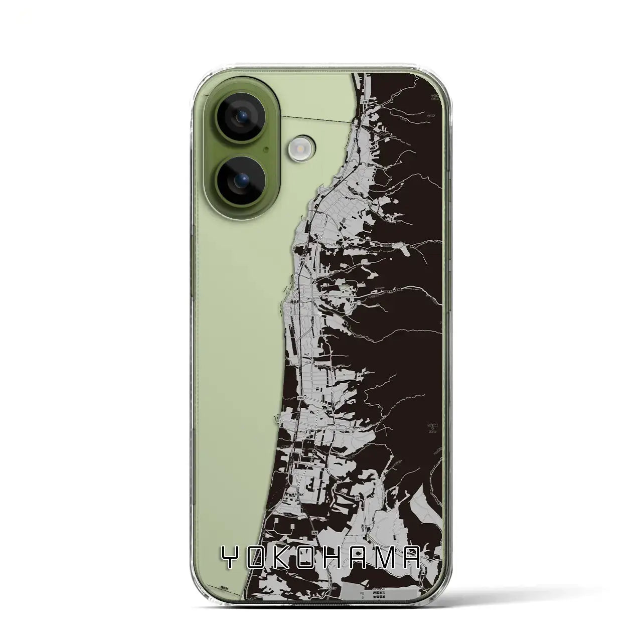 【横浜(青森県)】地図柄iPhoneケース(クリアタイプ)モノトーン・iPhone 17 Pro Max 用