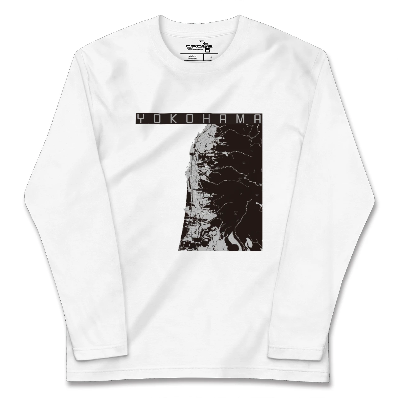 【横浜(青森県)(青森県)】地図柄ロングスリーブTシャツ