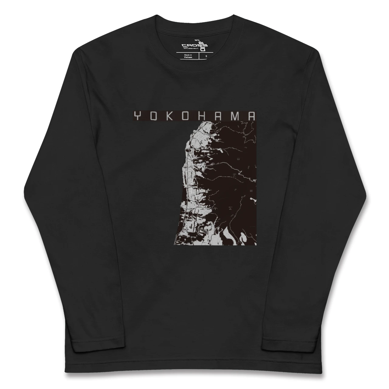 【横浜(青森県)(青森県)】地図柄ロングスリーブTシャツ