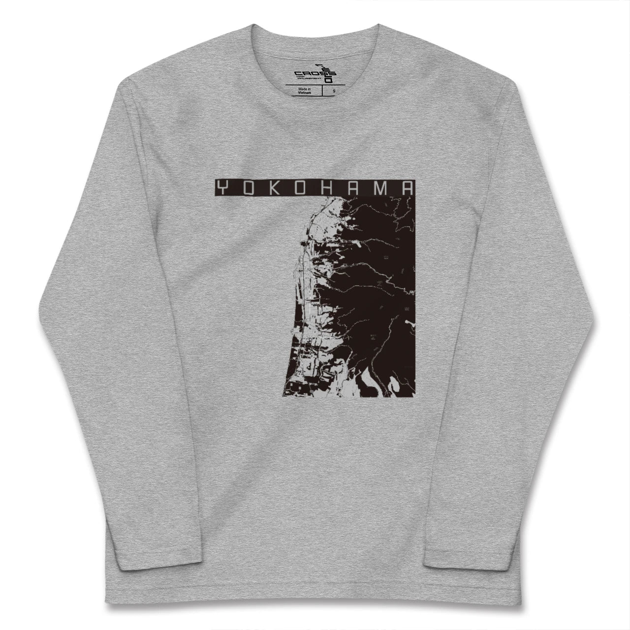 【横浜(青森県)(青森県)】地図柄ロングスリーブTシャツ