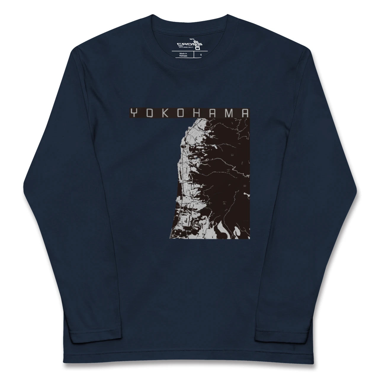 【横浜(青森県)(青森県)】地図柄ロングスリーブTシャツ