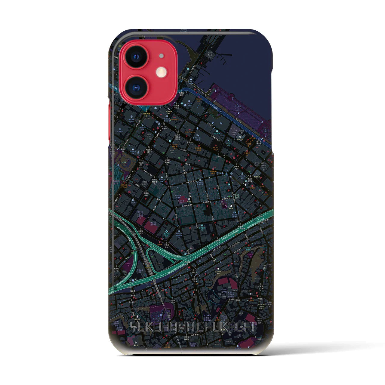 【横浜中華街(神奈川県)】地図柄iPhoneケース(バックカバータイプ)
