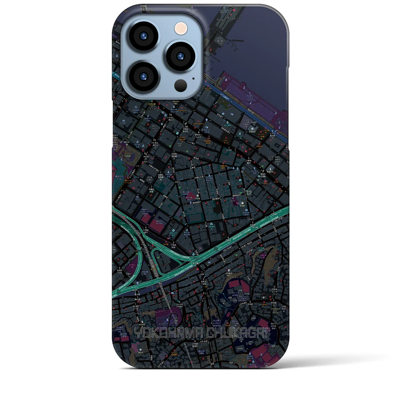 【横浜中華街(神奈川県)】地図柄iPhoneケース(バックカバータイプ)