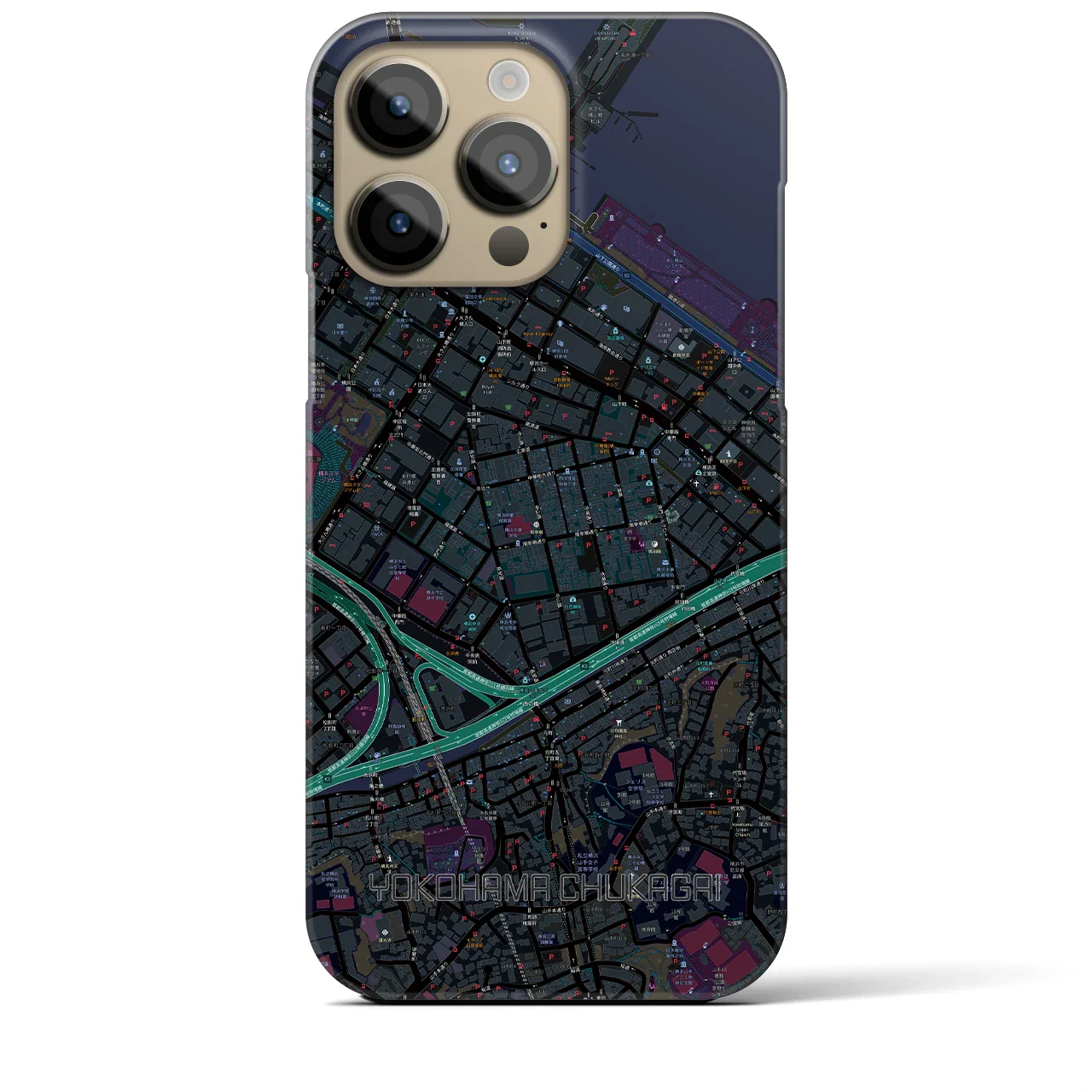 【横浜中華街(神奈川県)】地図柄iPhoneケース(バックカバータイプ)