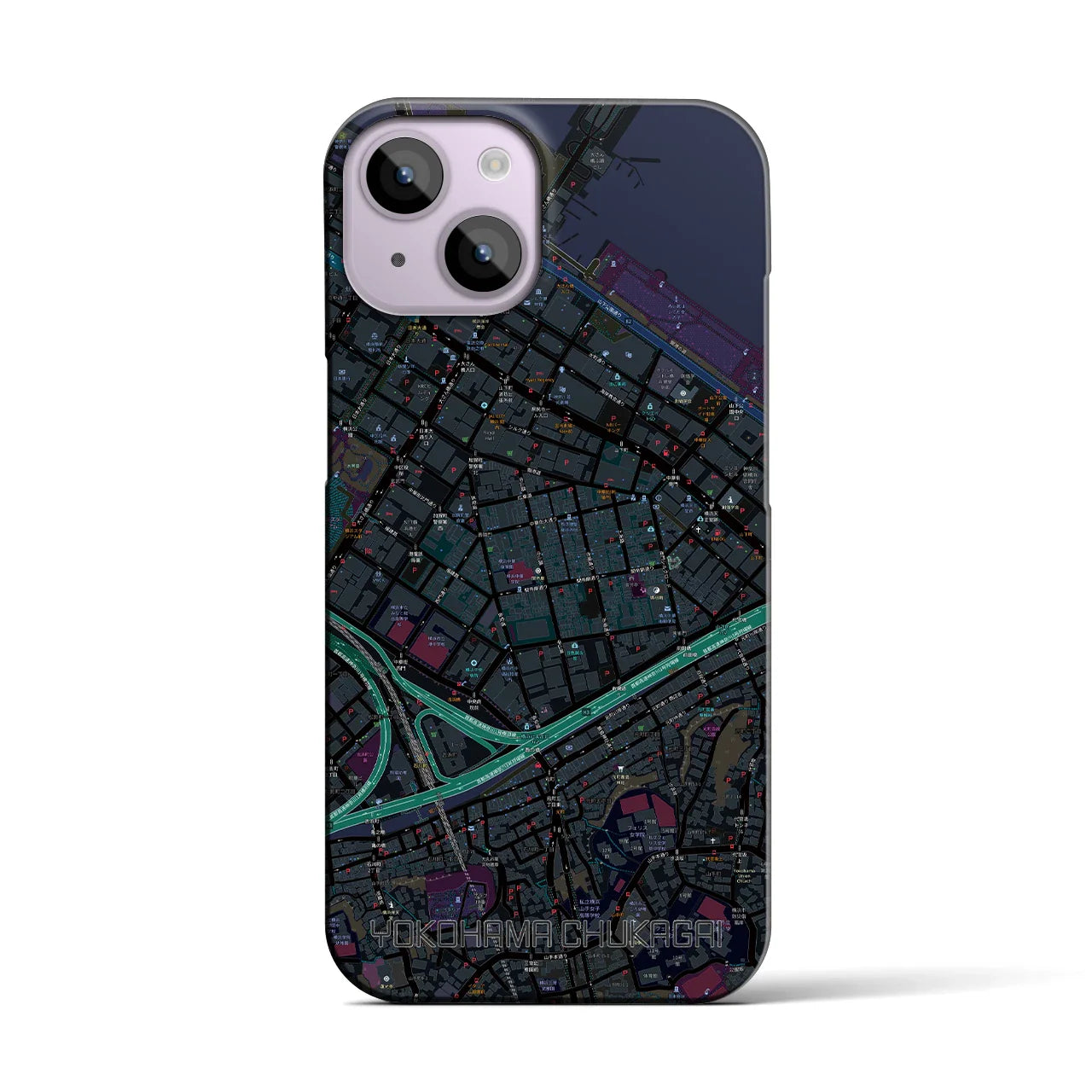 【横浜中華街(神奈川県)】地図柄iPhoneケース(バックカバータイプ)