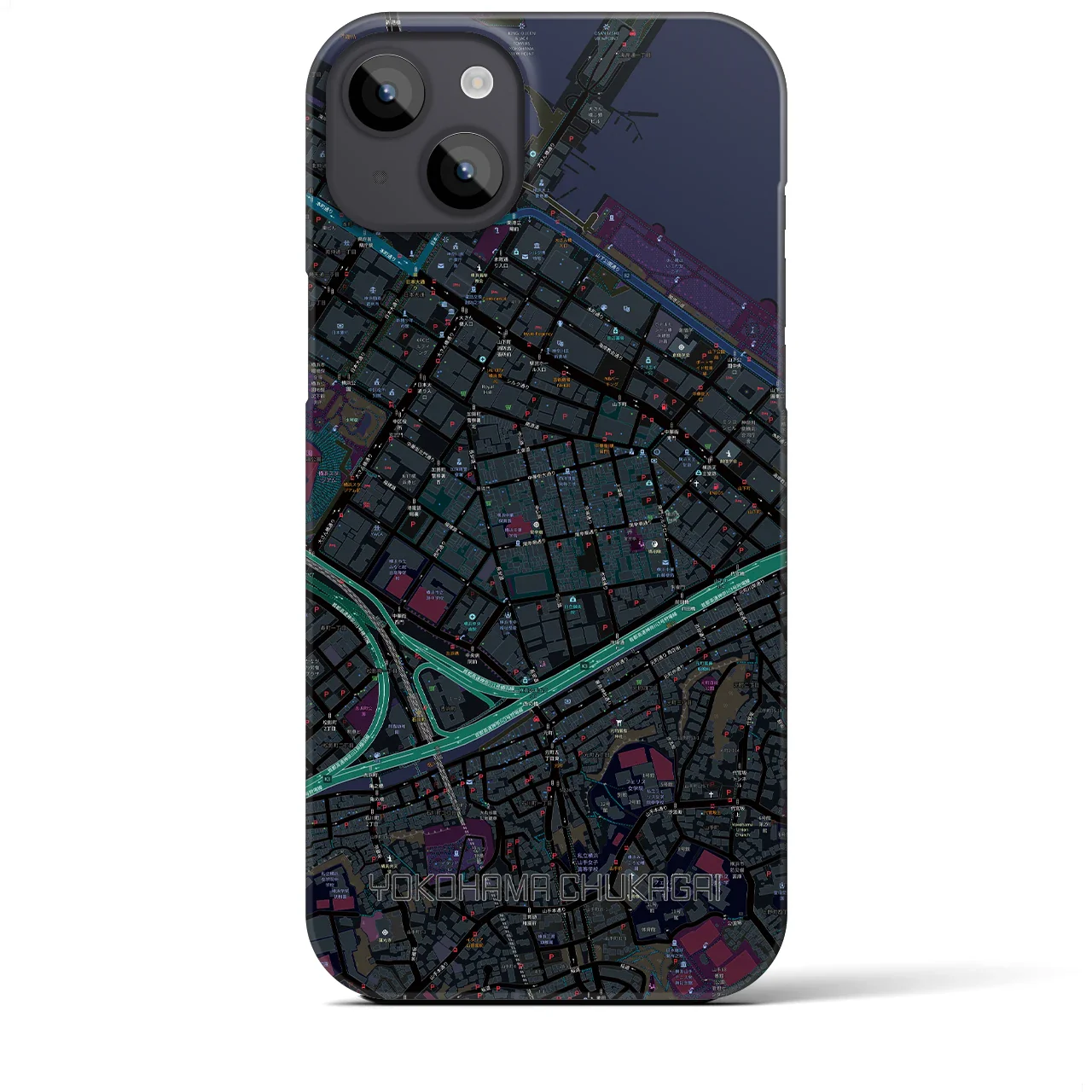 【横浜中華街(神奈川県)】地図柄iPhoneケース(バックカバータイプ)