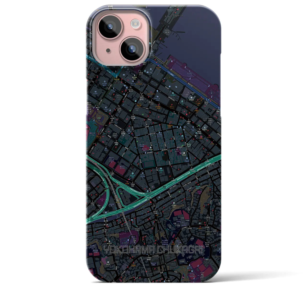 【横浜中華街(神奈川県)】地図柄iPhoneケース(バックカバータイプ)