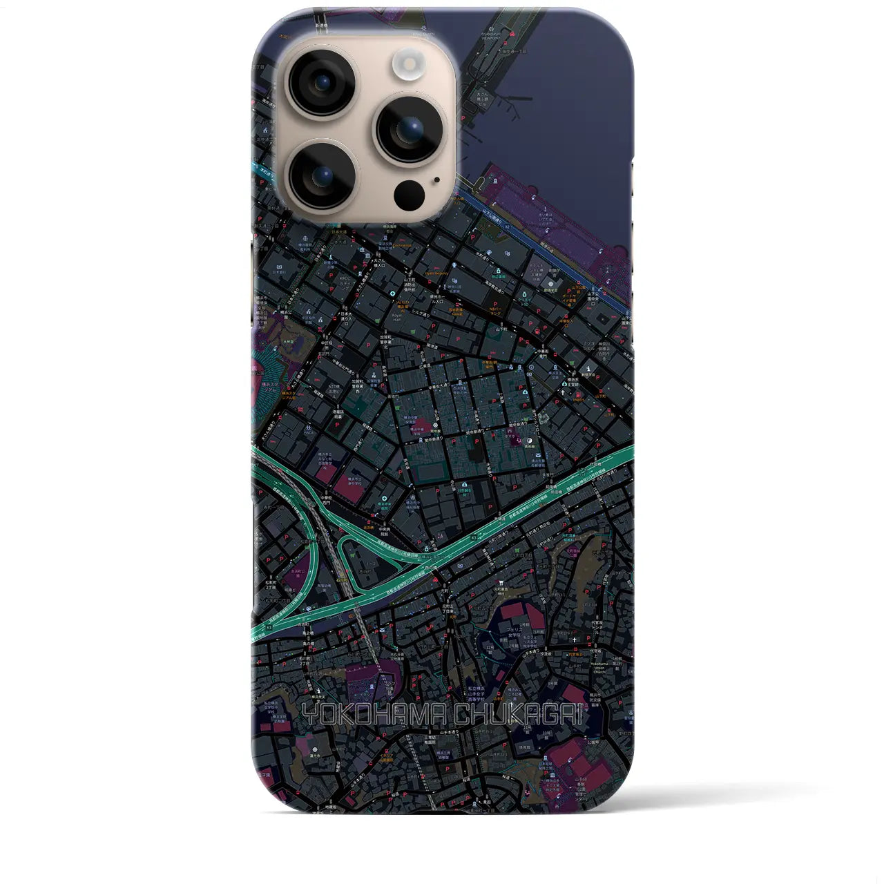 【横浜中華街(神奈川県)】地図柄iPhoneケース(バックカバータイプ)