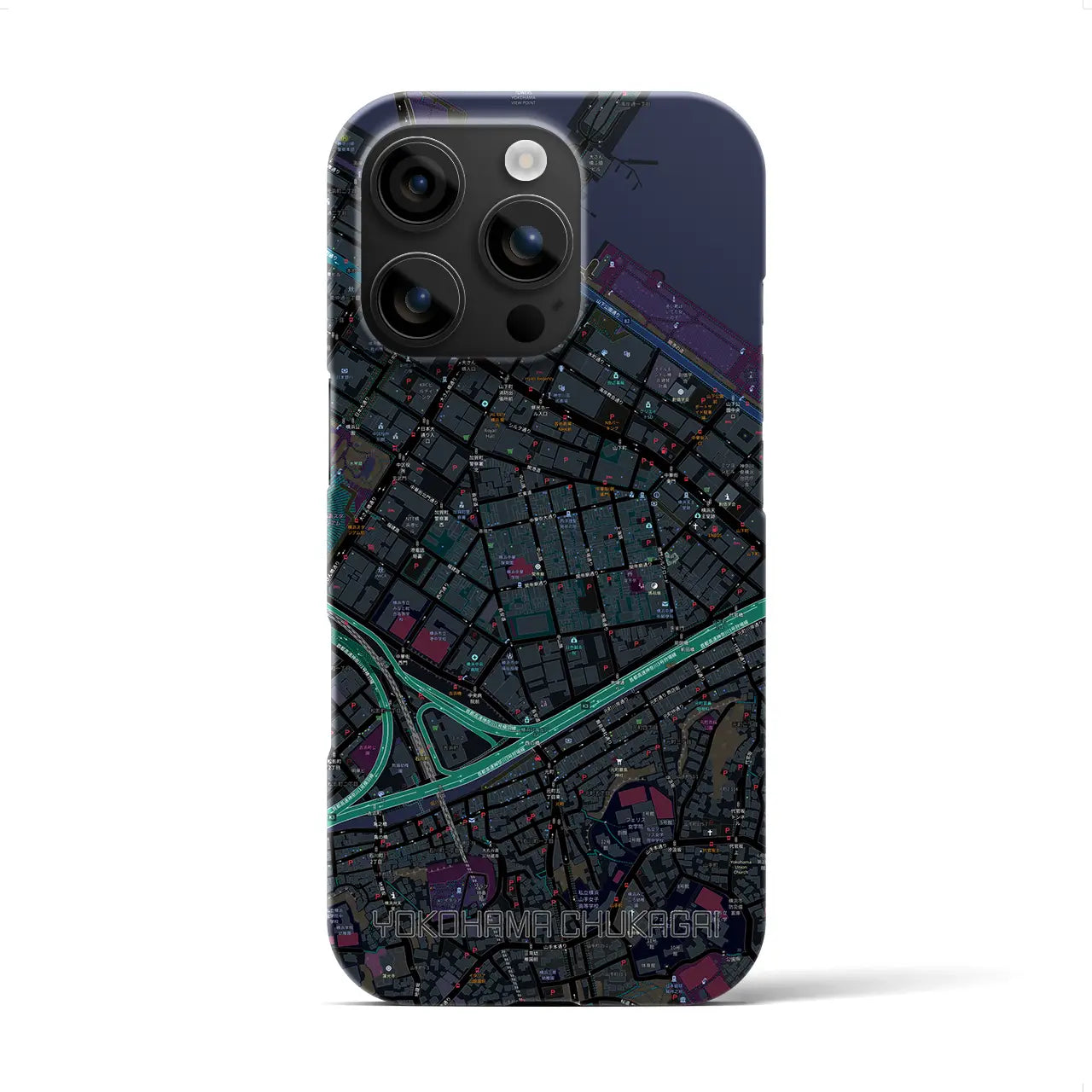 【横浜中華街(神奈川県)】地図柄iPhoneケース(バックカバータイプ)