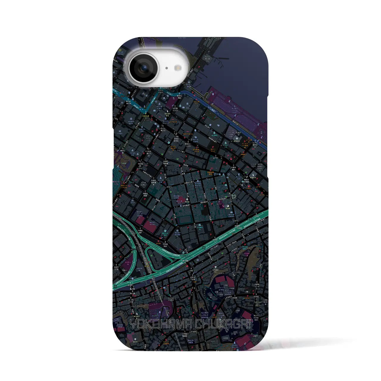 【横浜中華街(神奈川県)】地図柄iPhoneケース(バックカバータイプ)