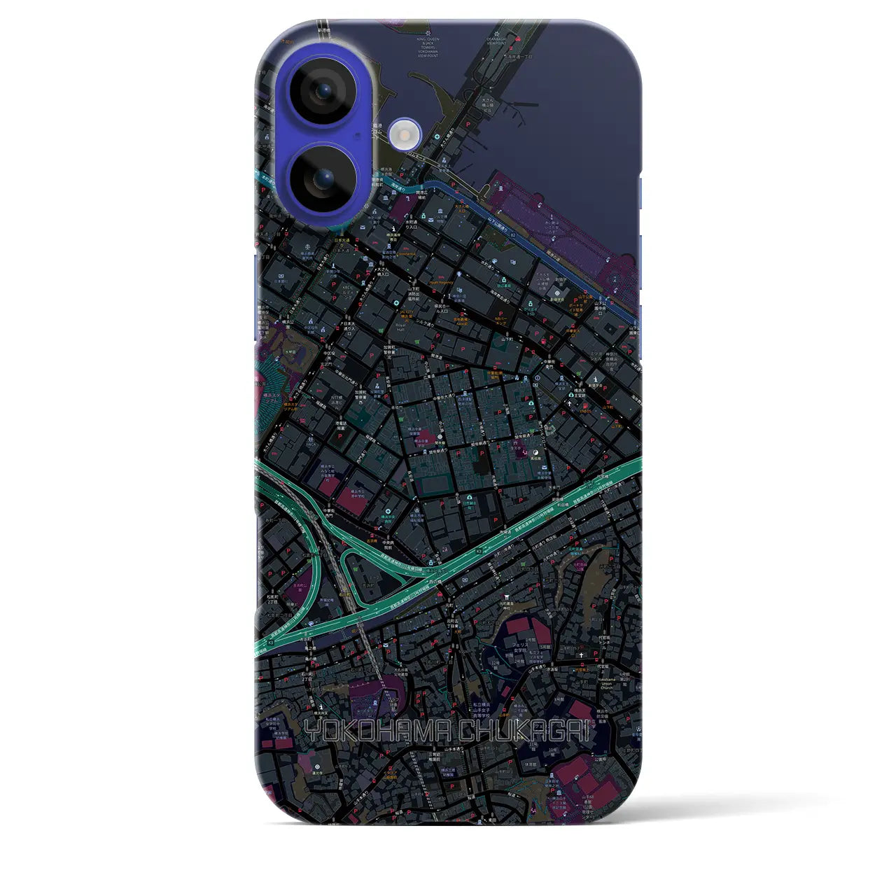 【横浜中華街(神奈川県)】地図柄iPhoneケース(バックカバータイプ)