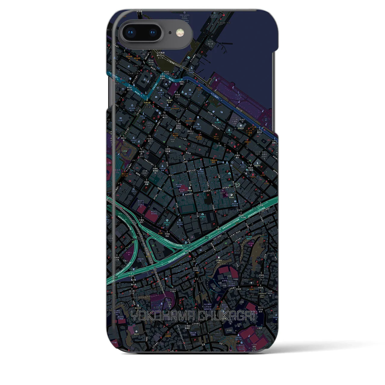 【横浜中華街(神奈川県)】地図柄iPhoneケース(バックカバータイプ)