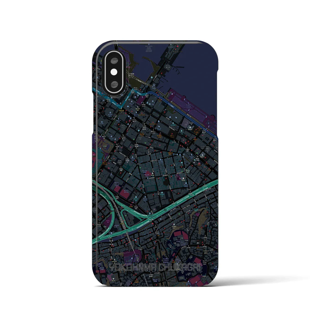【横浜中華街(神奈川県)】地図柄iPhoneケース(バックカバータイプ)