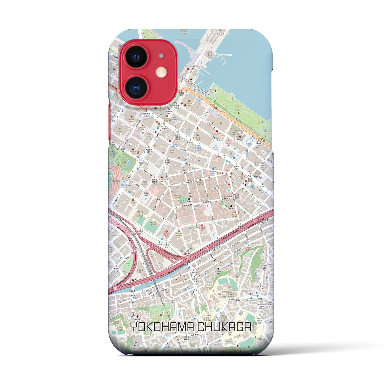 【横浜中華街(神奈川県)】地図柄iPhoneケース(バックカバータイプ)