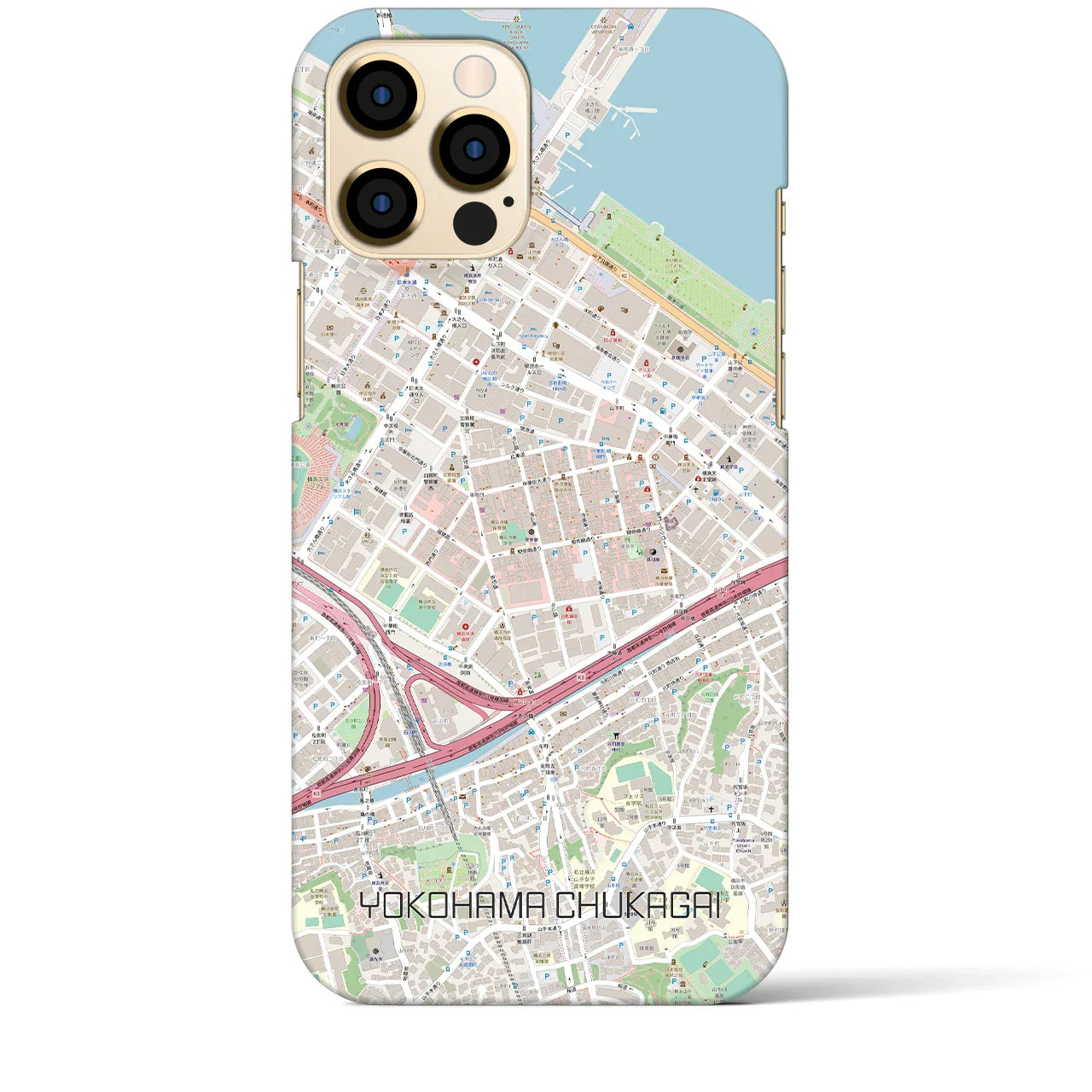 【横浜中華街(神奈川県)】地図柄iPhoneケース(バックカバータイプ)