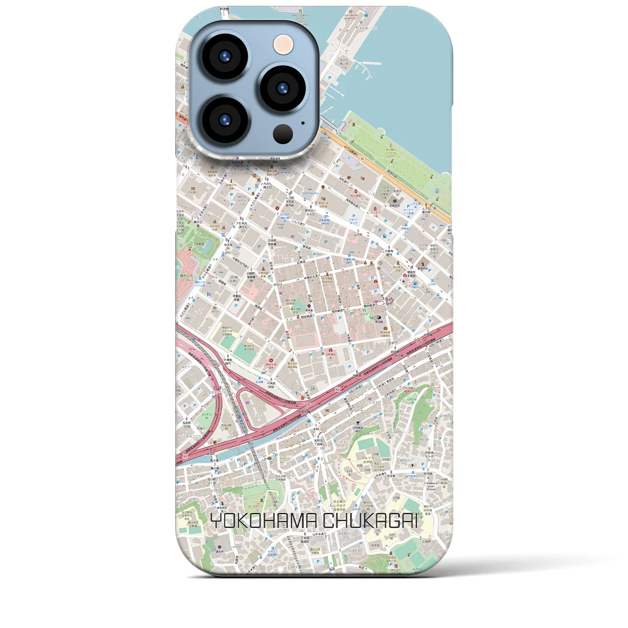 【横浜中華街(神奈川県)】地図柄iPhoneケース(バックカバータイプ)