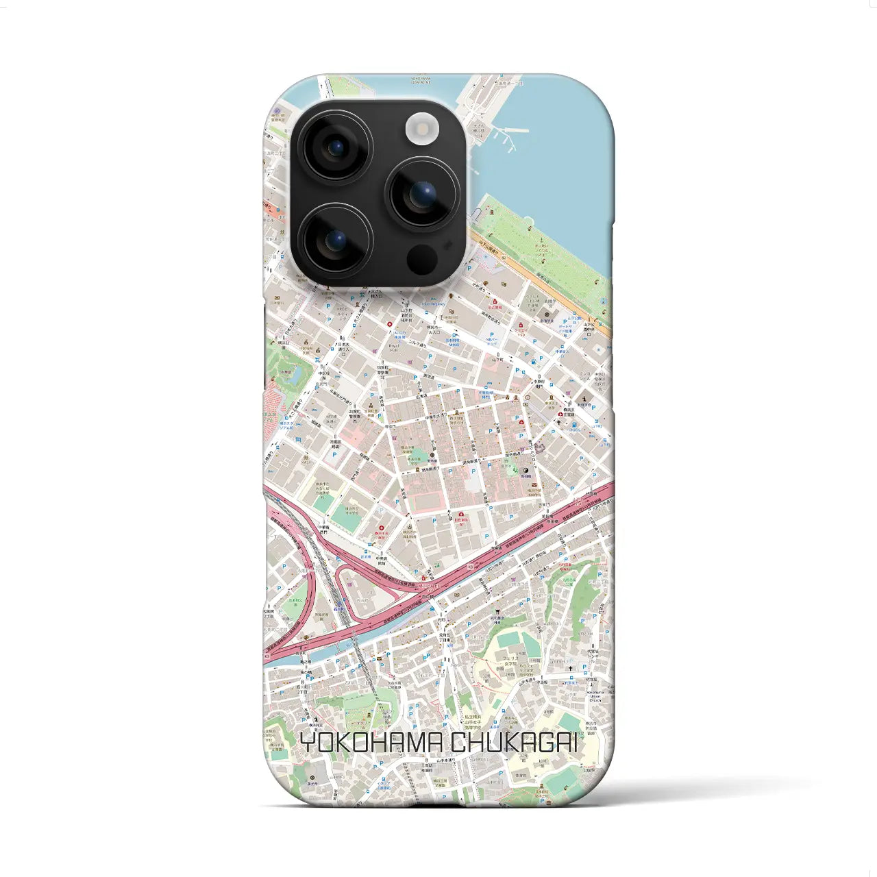 【横浜中華街(神奈川県)】地図柄iPhoneケース(バックカバータイプ)