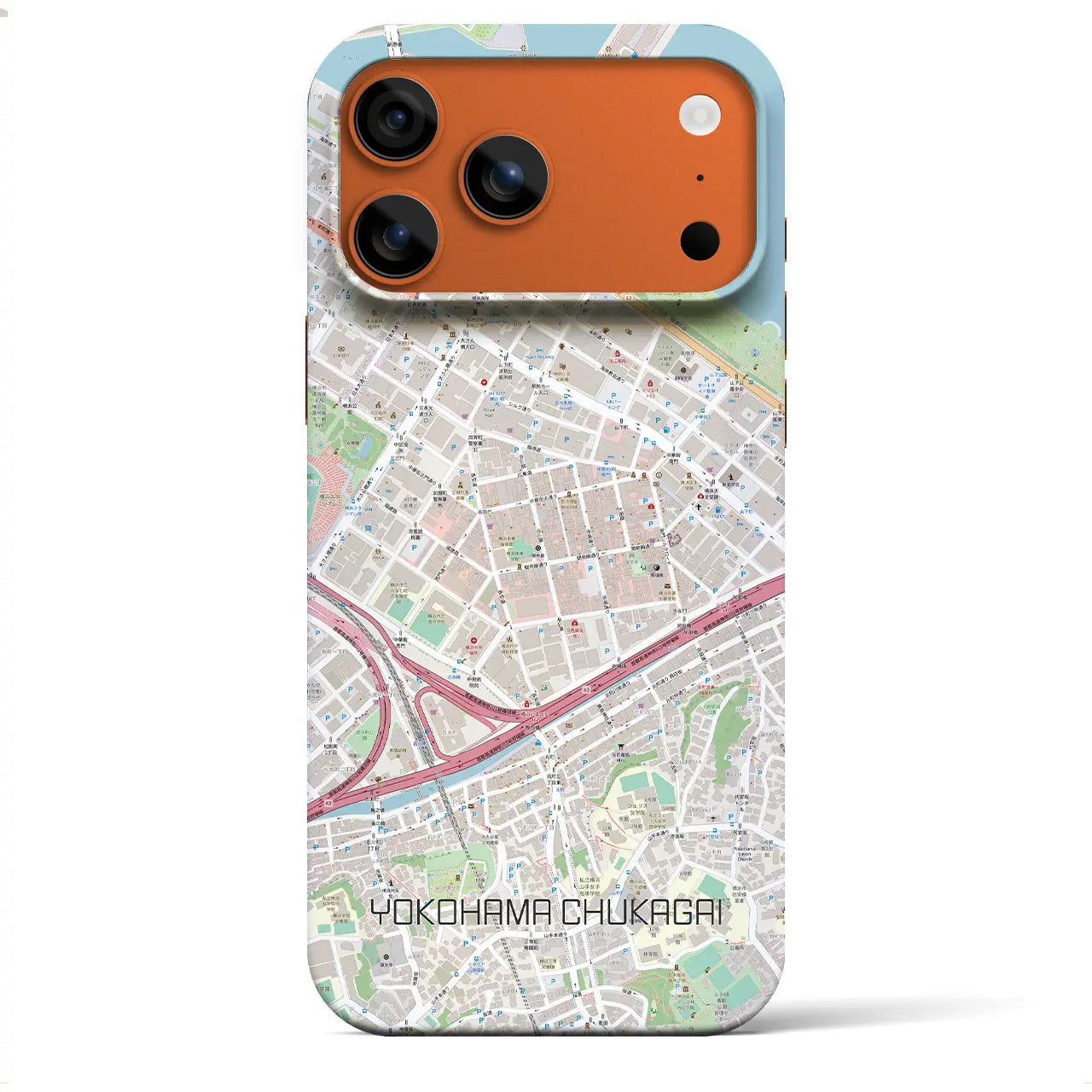 【横浜中華街(神奈川県)】地図柄iPhoneケース(バックカバータイプ)