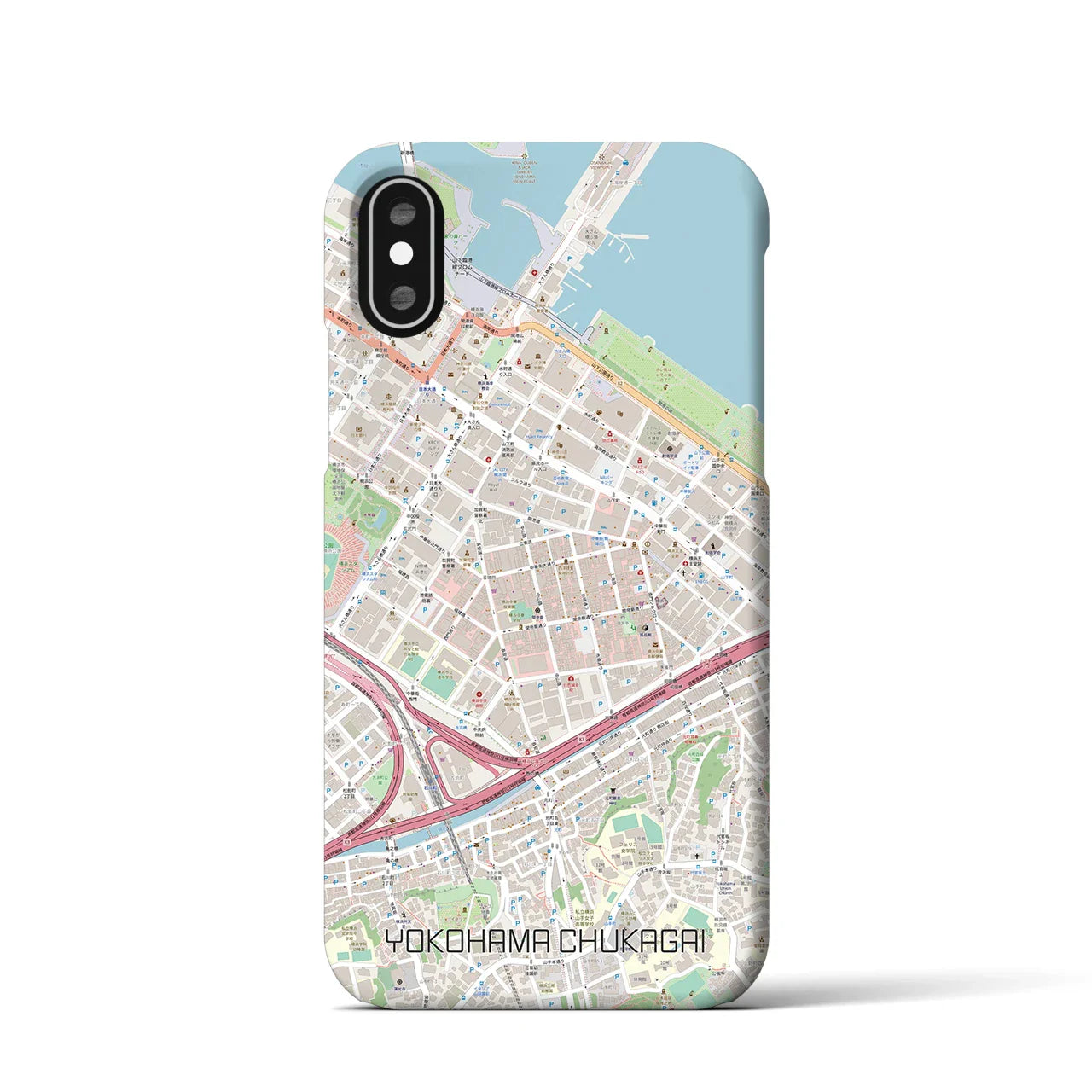 【横浜中華街(神奈川県)】地図柄iPhoneケース(バックカバータイプ)