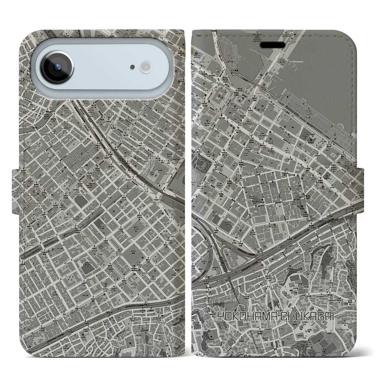 【横浜中華街(神奈川県)】地図柄iPhoneケース(手帳タイプ)