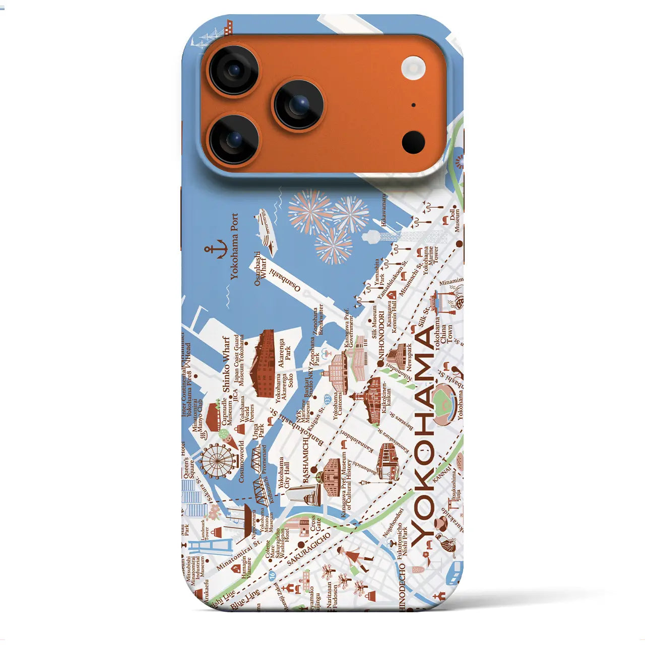 【横浜(イラスト)】イラストマップiPhoneケース(バックカバータイプ)ブライト・iPhone 17 Pro Max 用