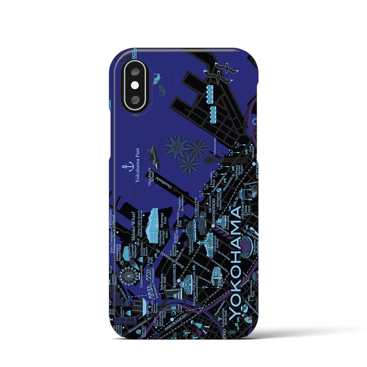 【横浜】イラストマップiPhoneケース(バックカバータイプ)