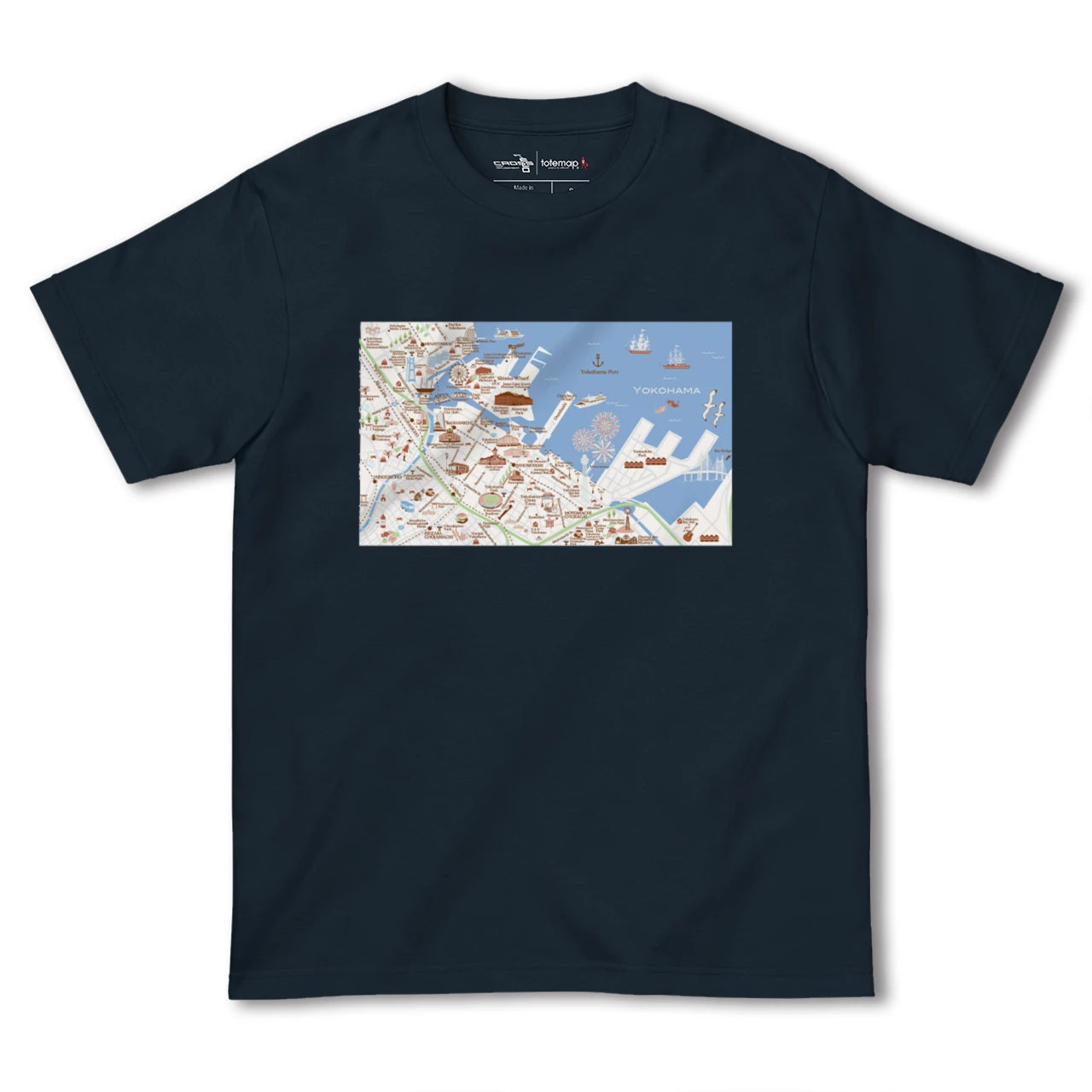 【横浜(神奈川県)】イラストマップTシャツ