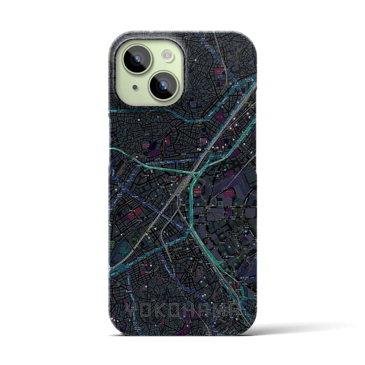 【横浜2(神奈川県)】地図柄iPhoneケース(バックカバータイプ)
