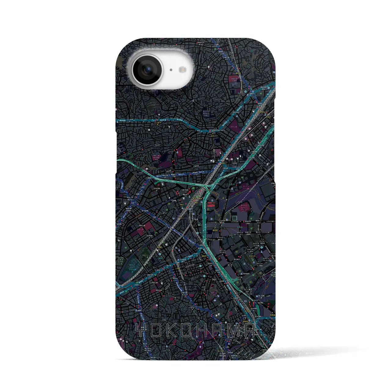 【横浜2(神奈川県)】地図柄iPhoneケース(バックカバータイプ)
