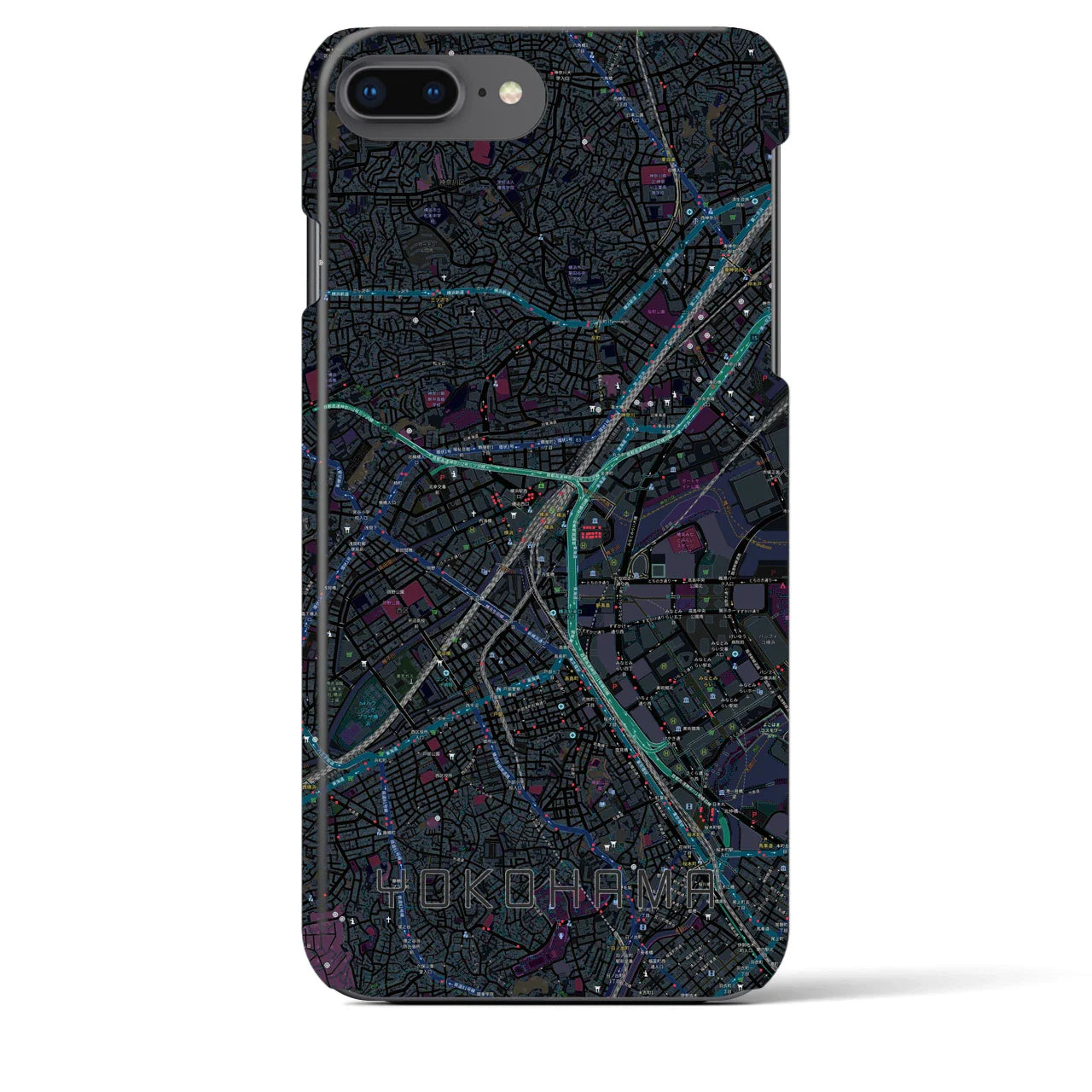 【横浜2(神奈川県)】地図柄iPhoneケース(バックカバータイプ)