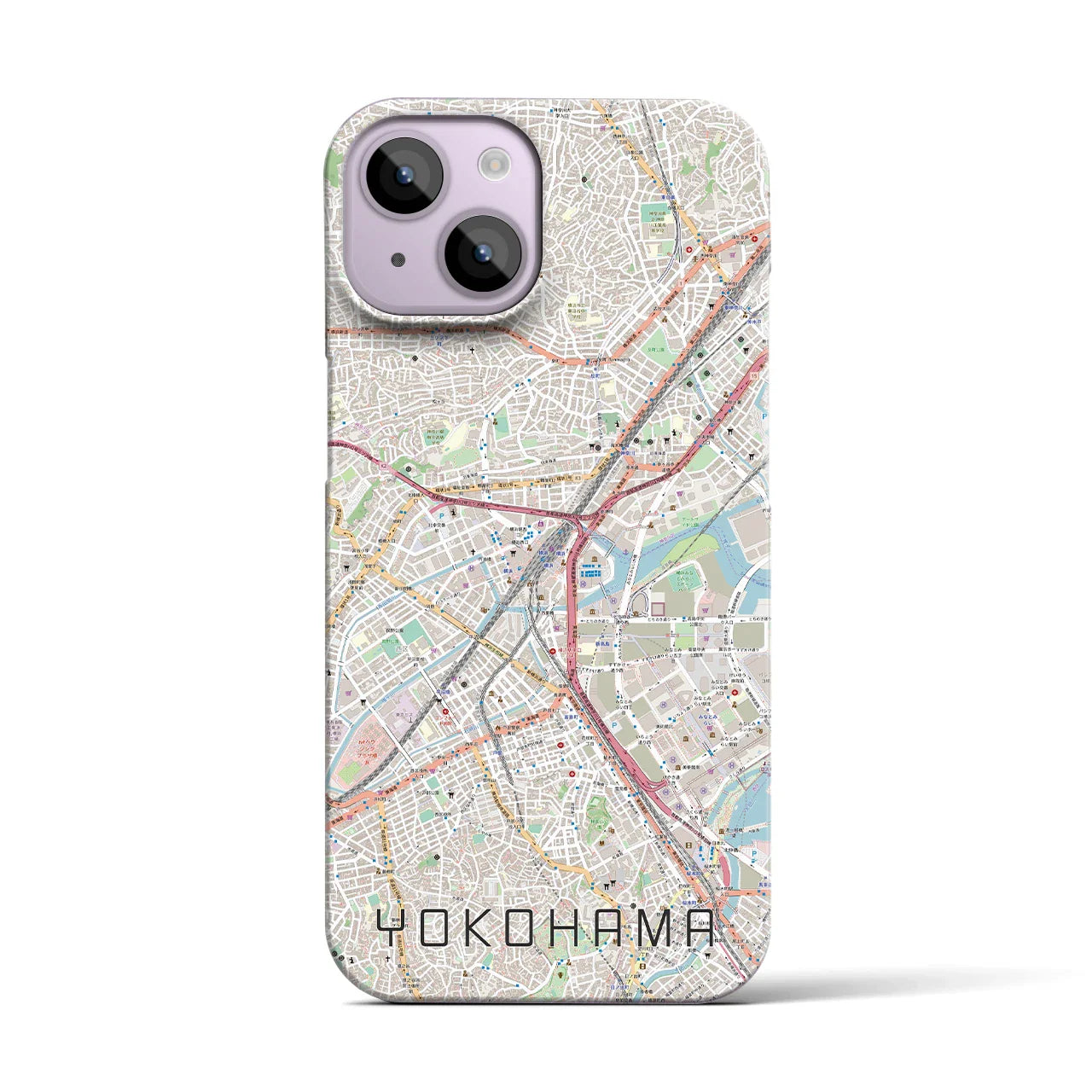 【横浜2(神奈川県)】地図柄iPhoneケース(バックカバータイプ)