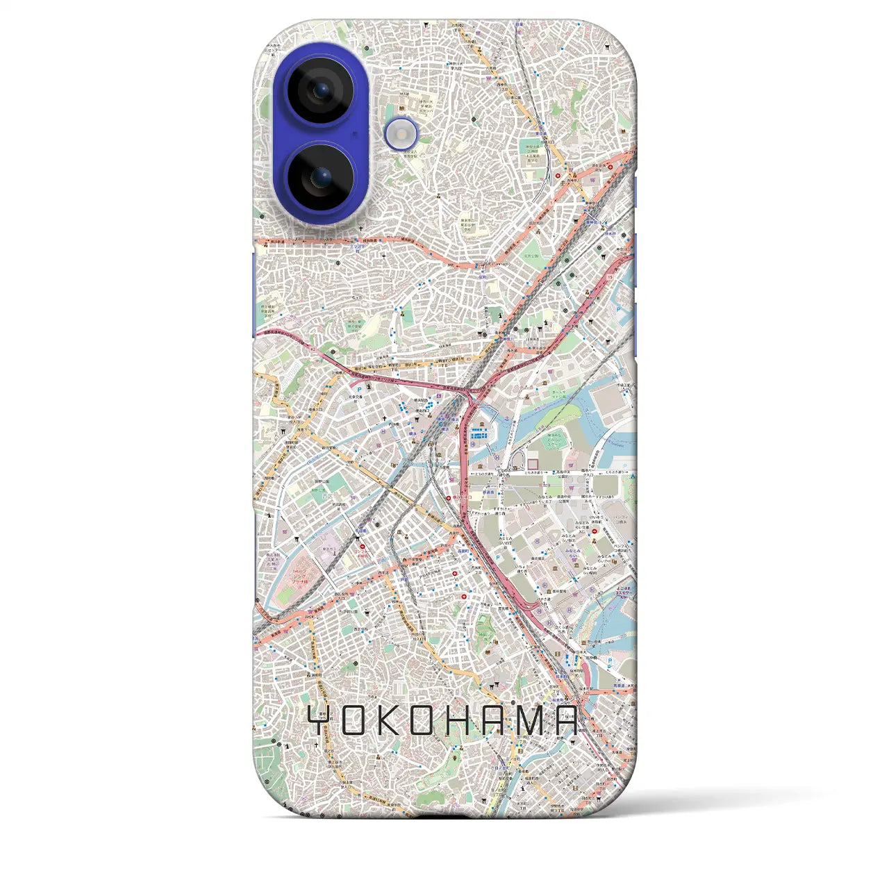 【横浜2(神奈川県)】地図柄iPhoneケース(バックカバータイプ)ナチュラル・iPhone 16 Pro Max 用